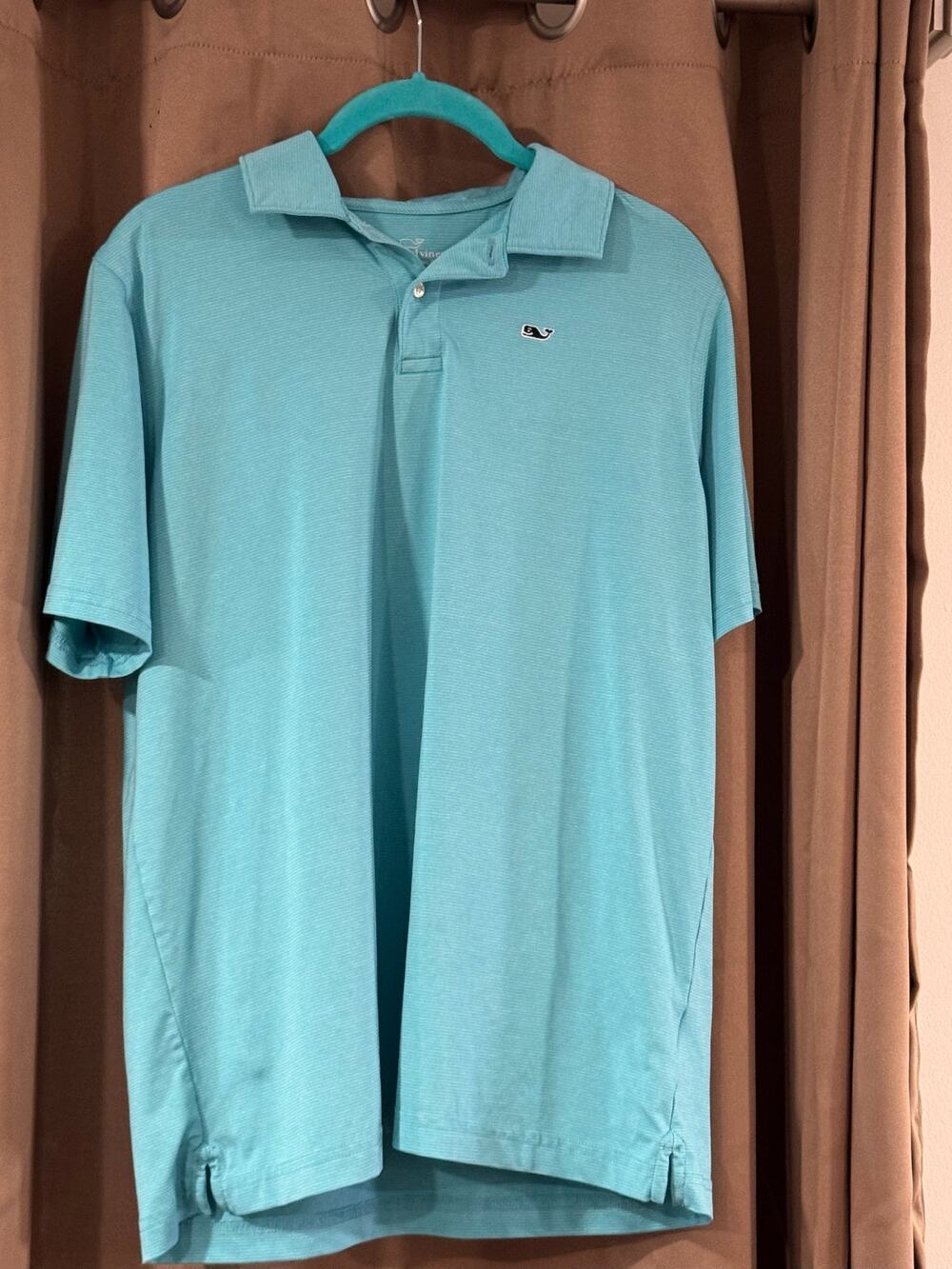 Vineyard Vines Performance Anegada Stripe Mint/Marine Blue Polo Men XL